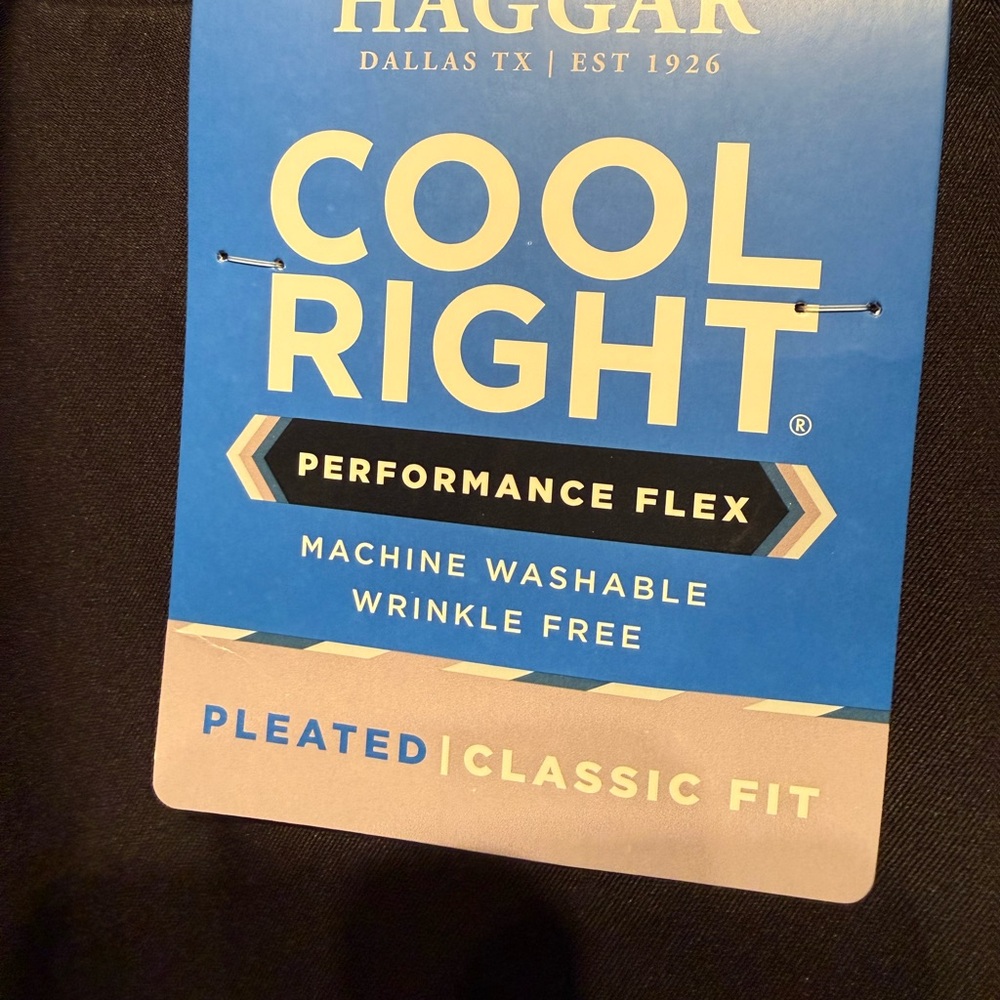Haggar Black Men's Dress Pants 48x30 nwt retail $80 - Picture 3 of 4